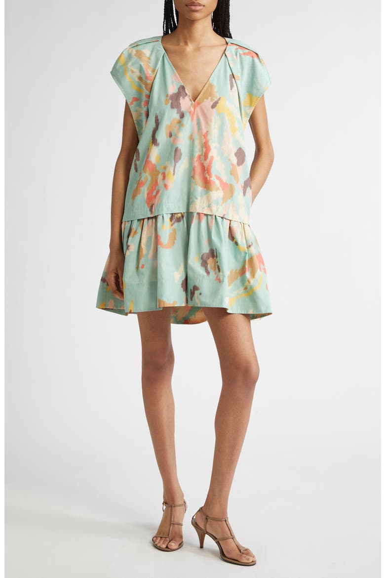 Ember Abstract Print Minidress, Main, color, MINT MULTI