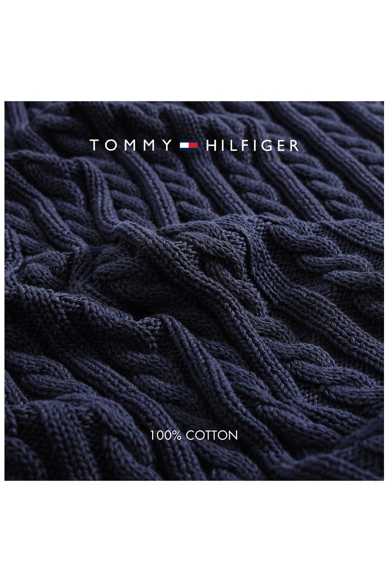 Cable Knit Throw, Alternate, color, NAVY BLUE