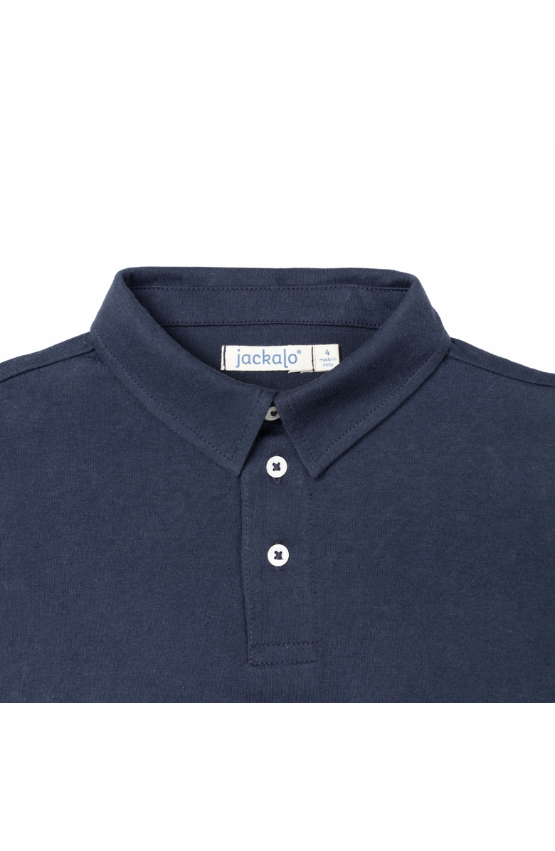 Jackalo Kids' Organic Cotton Jersey Alex Polo T-Shirt, Alternate, color, Navy