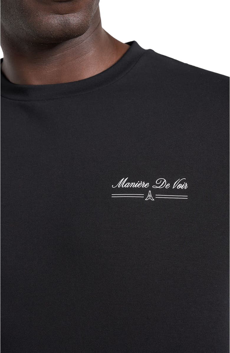 Manière De Voir Kian Circuit De Monaco Cotton T-Shirt, Alternate, color, Black