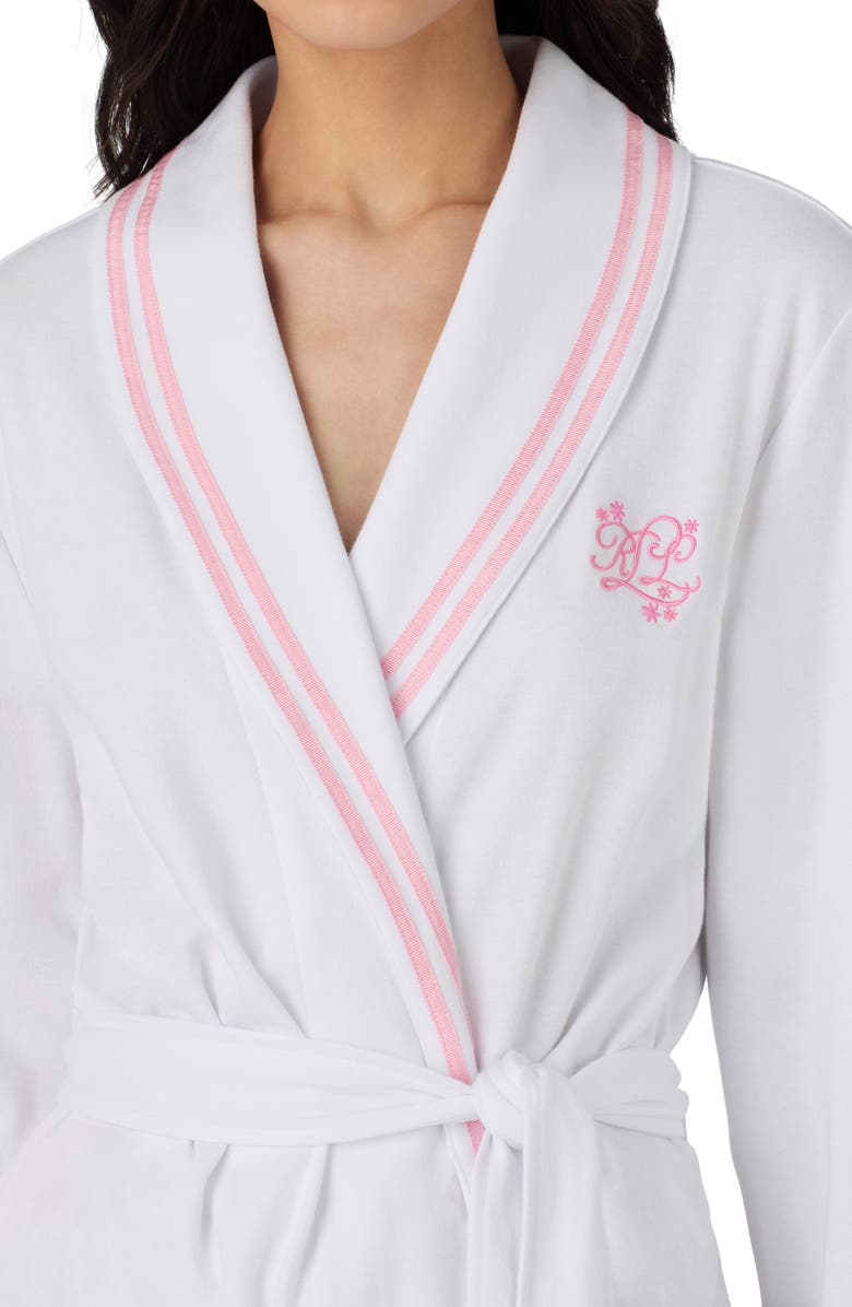 Lauren Ralph Lauren Long Sleeve Shawl Collar Cotton Robe, Alternate, color, 