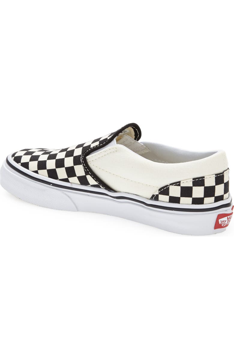 Vans Kids' Classic Checker Slip-On, Alternate, color, Black/ White Checkerboard