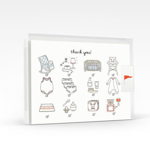 Baby Checklist Thank You Greeting Card Pack Set (8 ct.)