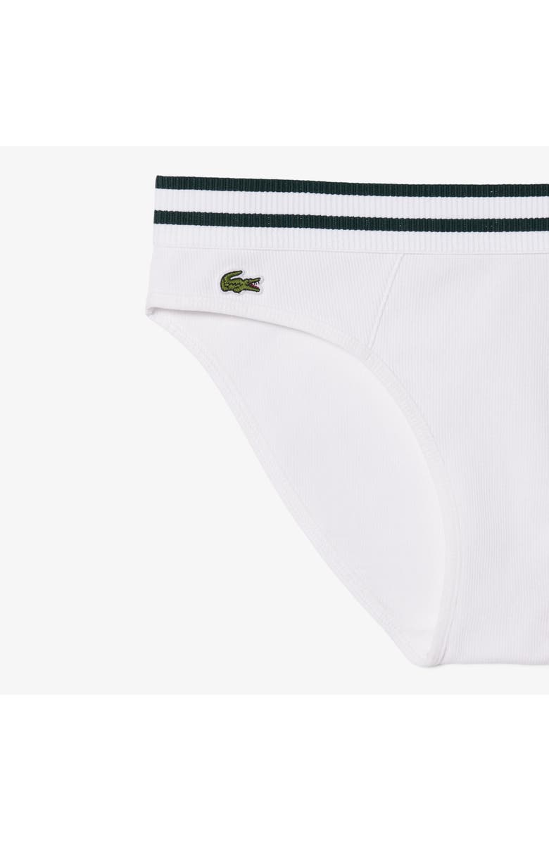 Lacoste Cotton Blend Rib Briefs, Alternate, color, White