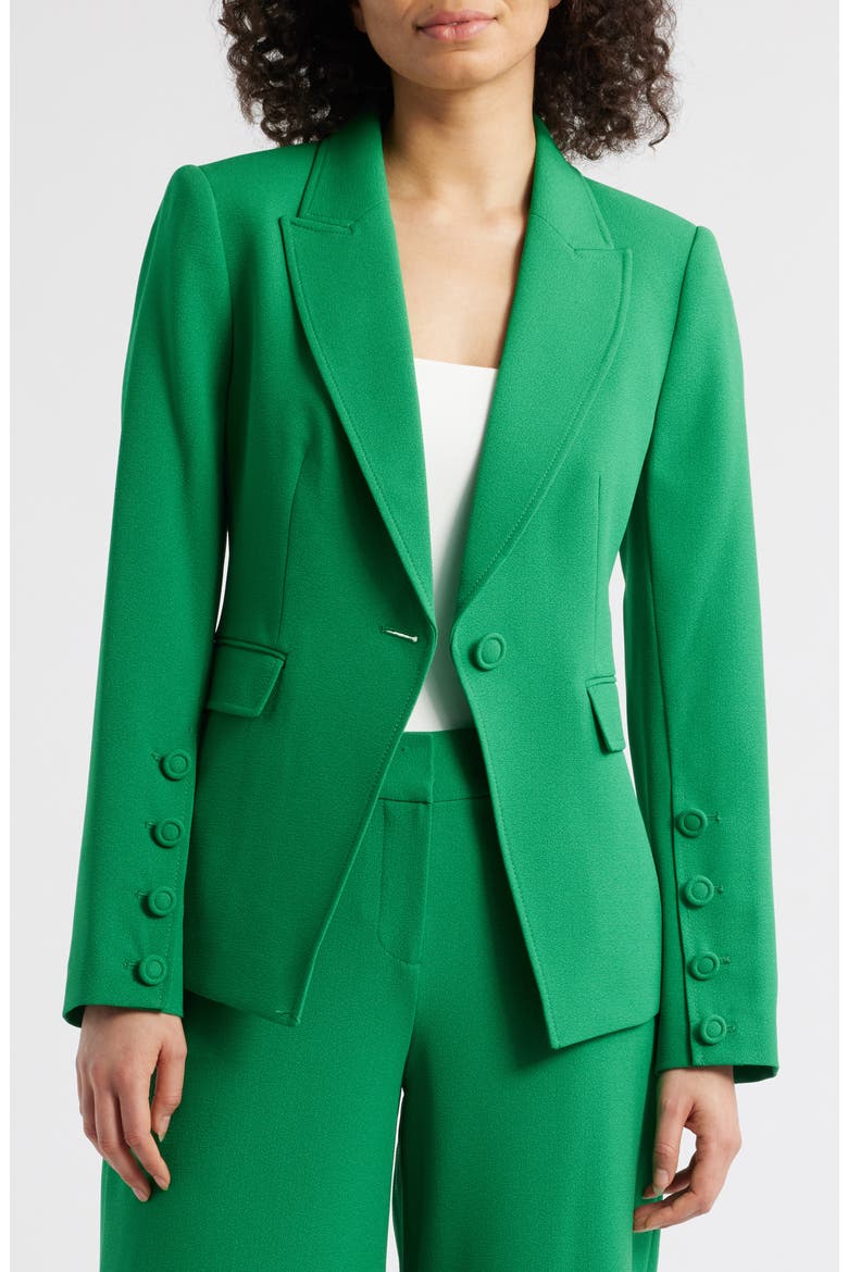 One-Button Blazer, Alternate, color, EMERALD