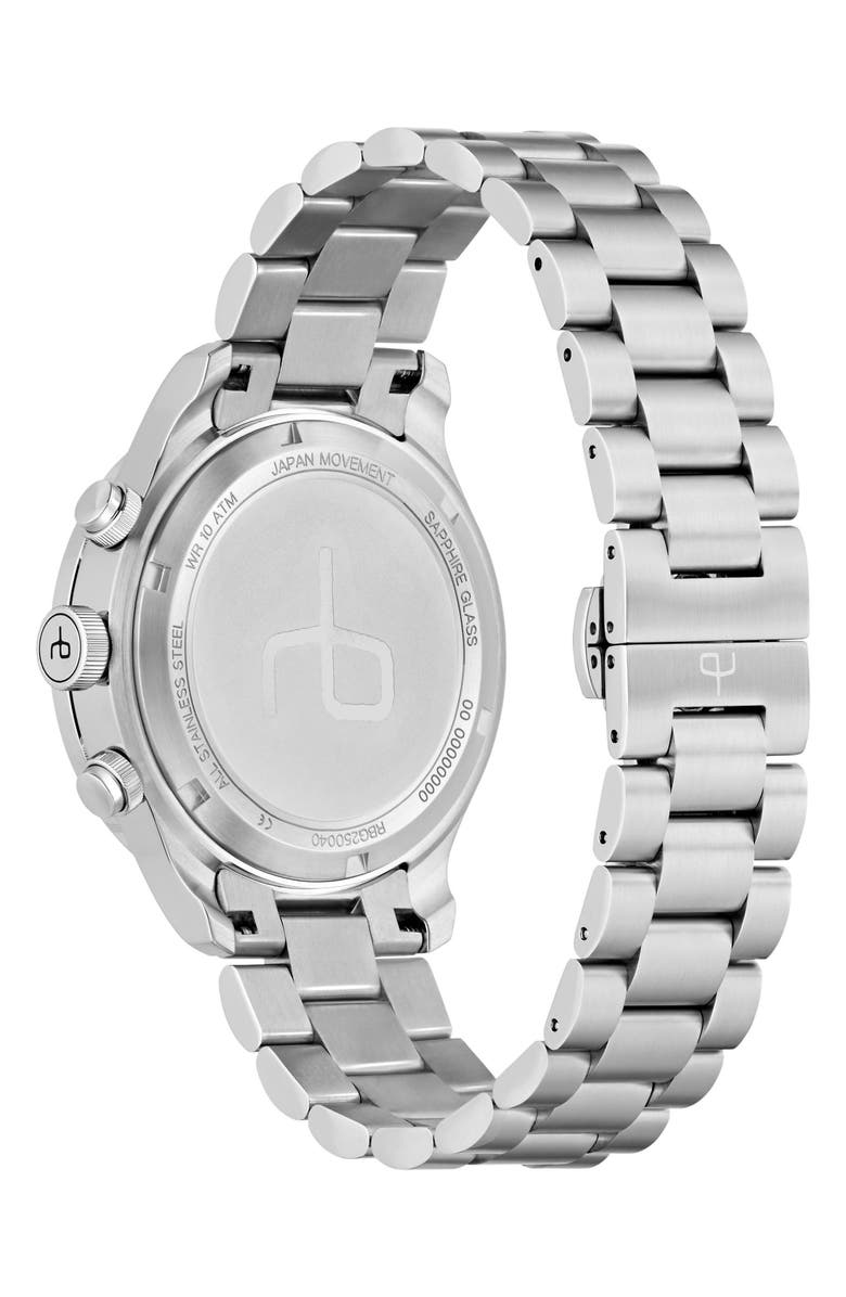 rag & bone Reid Chronograph Bracelet Watch, 42mm, Alternate, color, Silver