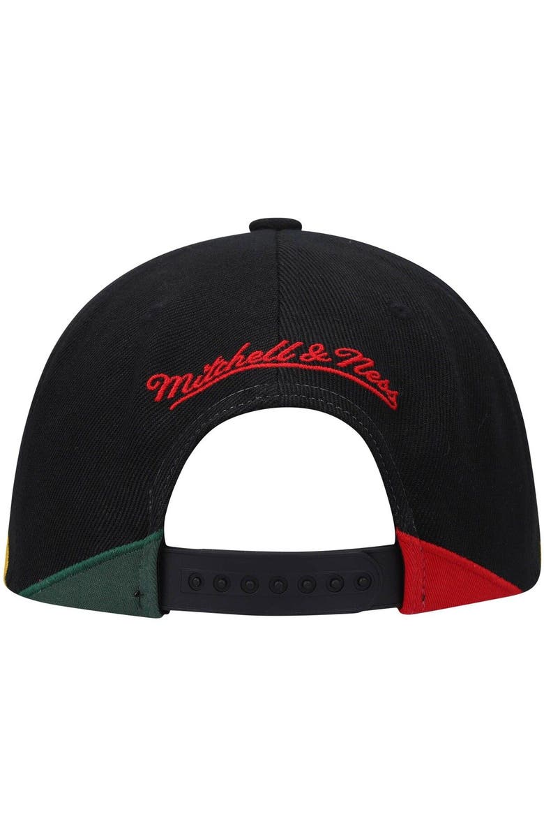 Mitchell & Ness Men's Mitchell & Ness Black Los Angeles Lakers Hardwood Classics Black History Month Snapback Hat, Alternate, color, 