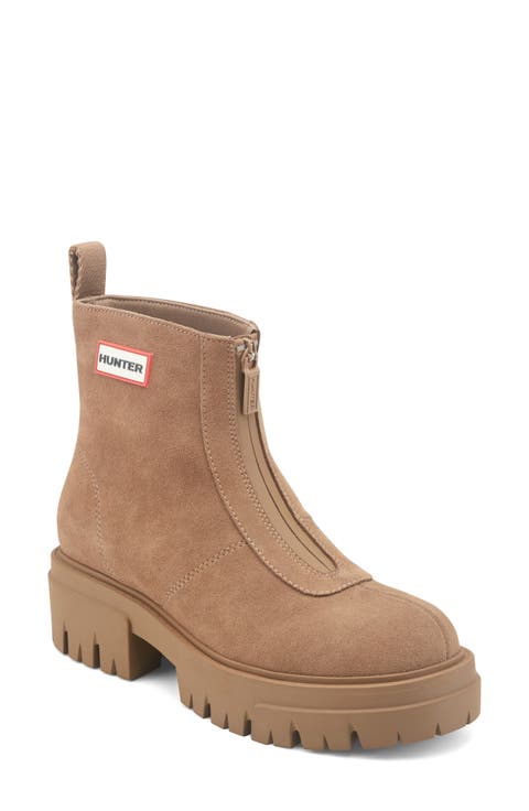 Gemma Front Zip Leather Boot