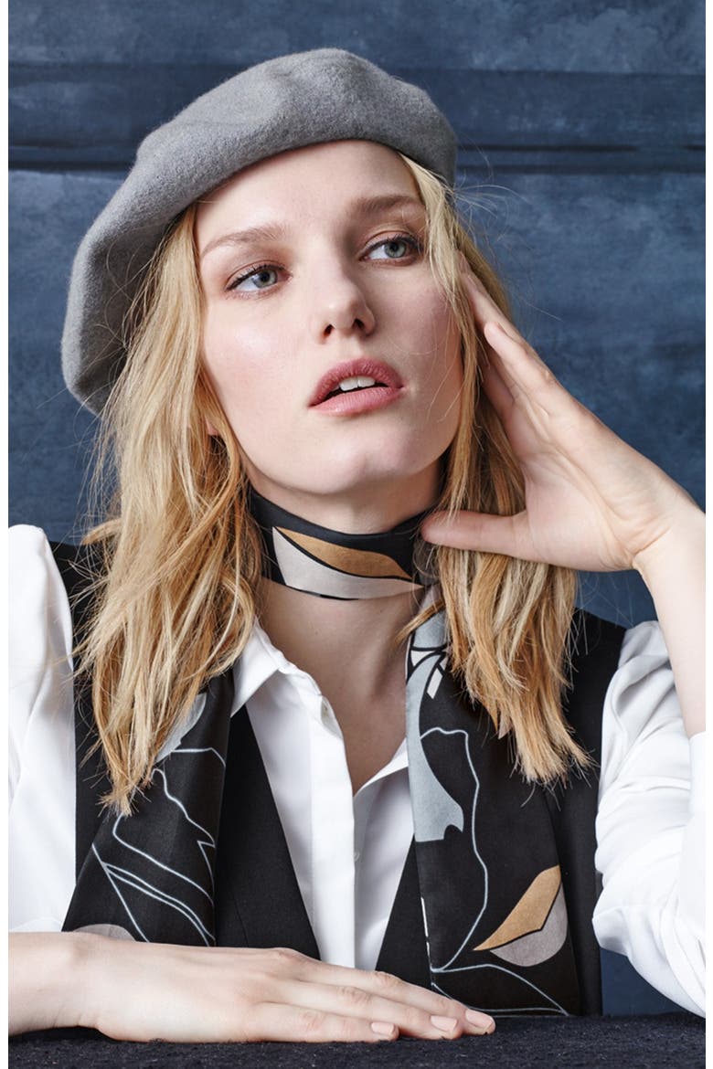 Wool Blend Beret, Alternate, color, BURGUNDY STEM