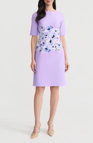 KASPER Floral Print Sheath Dress