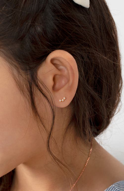 Tiny Blessings 14k Gold Lucky Stars Studs Screw Back Earrings In Gold