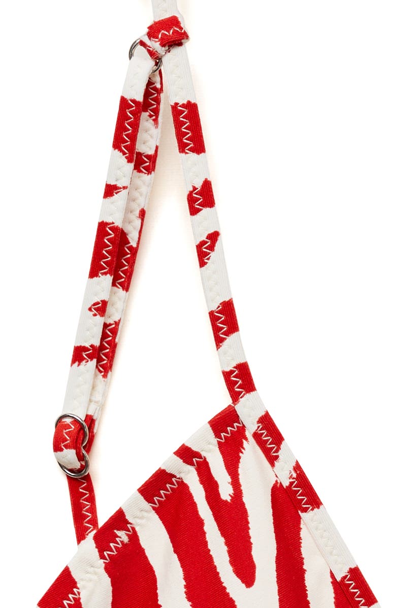 MANGO Zebra Triangle Bikini Top, Alternate, color, 