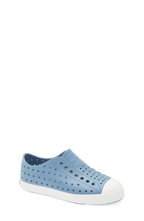 Native Shoes Kids' Jefferson Water Resistant Slip-on Sneaker In Oasis Blue/shell White