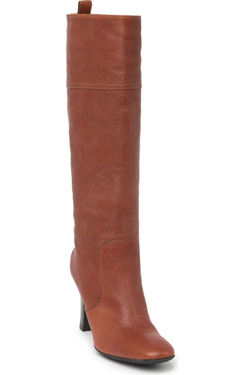 Tod's Tall Leather Block Heel Boot, Main, color,