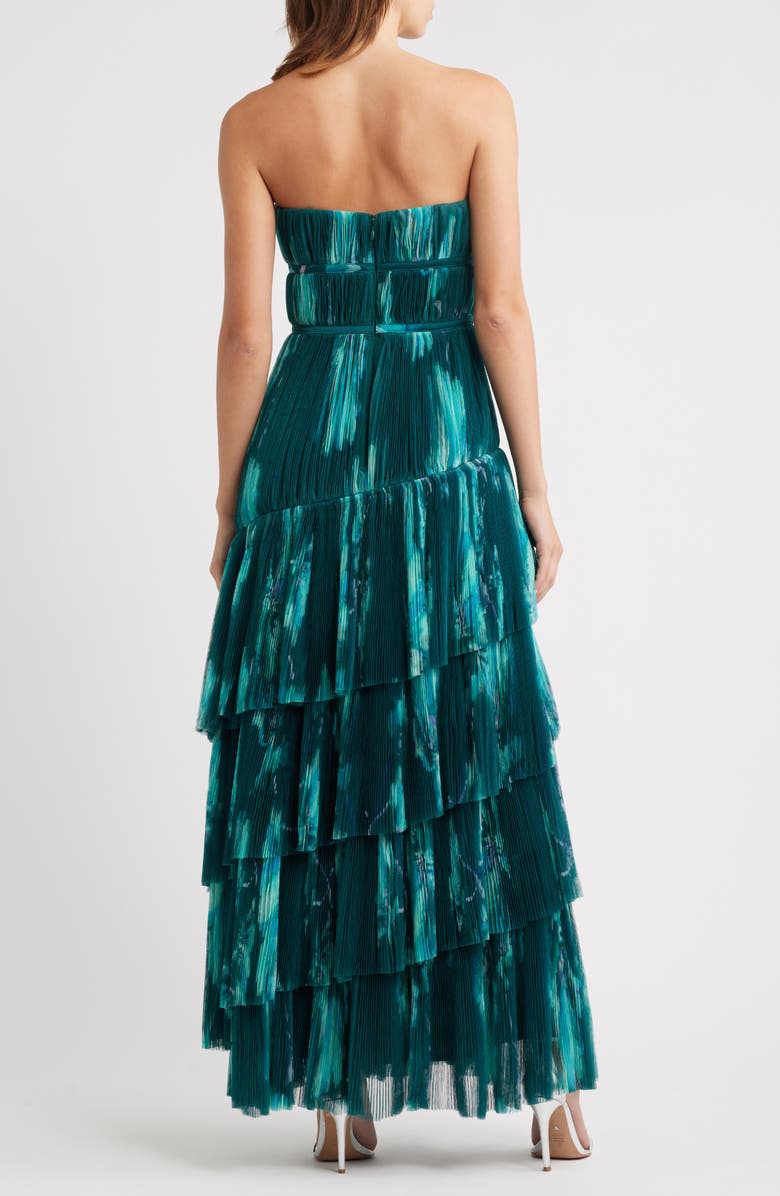 Hutch Strapless Tiered Tulle Gown, Alternate, color, Teal Bloom