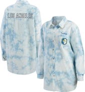 WEAR by Erin Andrews Women's WEAR by Erin Andrews Denim Los Angeles Rams Chambray Acid-Washed Long Sleeve Button-Up Shirt