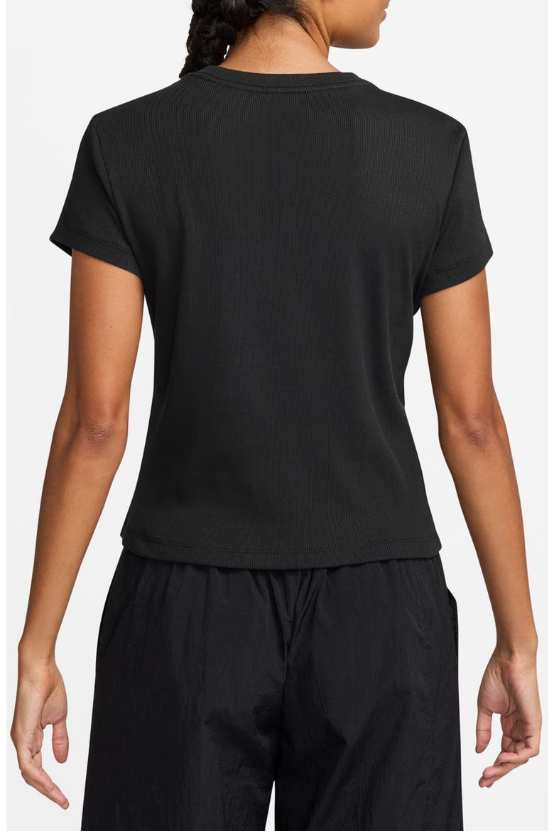 Sportswear Rib Cotton Blend T-Shirt, Alternate, color, BLACK