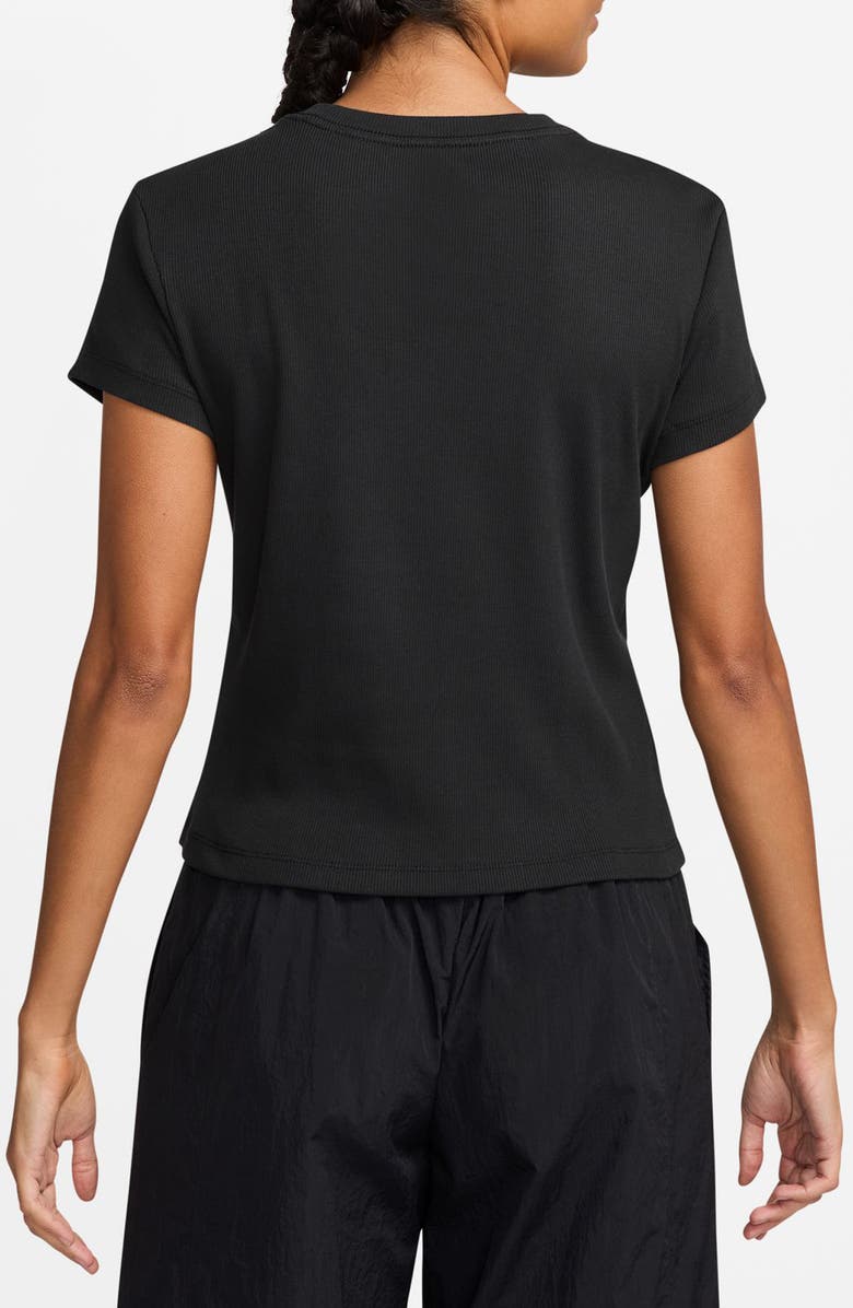 Nike Sportswear Rib Cotton Blend T-Shirt, Alternate, color, Black