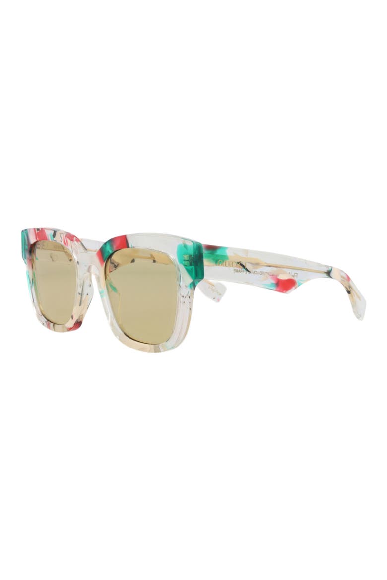 52mm Square Sunglasses, Alternate, color, MULTICOLOR BROWN