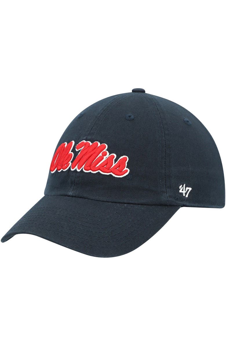 '47 Men's '47 Navy Ole Miss Rebels Vintage Clean Up Adjustable Hat, Main, color, 