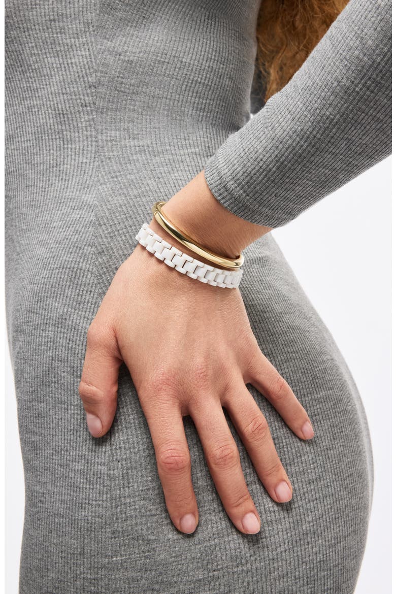 Ora Ceramic Watchstrap Bracelet, Alternate, color, GOLD / WHITE