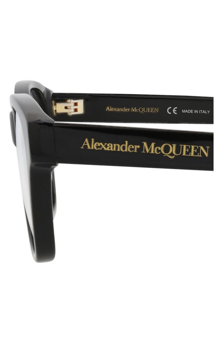 McQueen 52mm Square Sunglasses, Alternate, color, Black Black Transparent