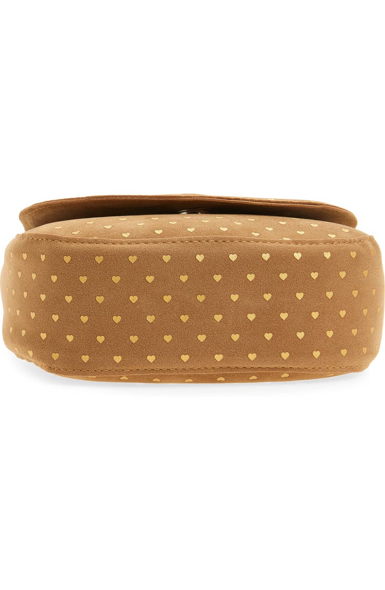 Piper & Jax Kids' Heart Print Faux Suede Bag, Alternate, color, Tan