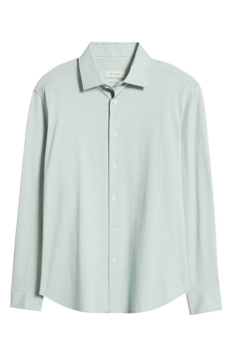 Bugatchi Jimmy OoohCotton<sup>®</sup> Herringbone Button-Up Shirt, Alternate, color, Mint