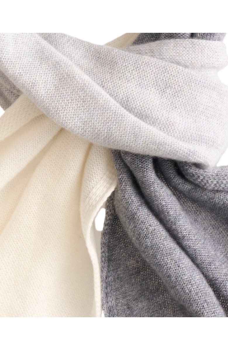 Monticelli Cashmere Pure Cashmere Butter-Soft Wide Scarf, Alternate, color, Grays Combo