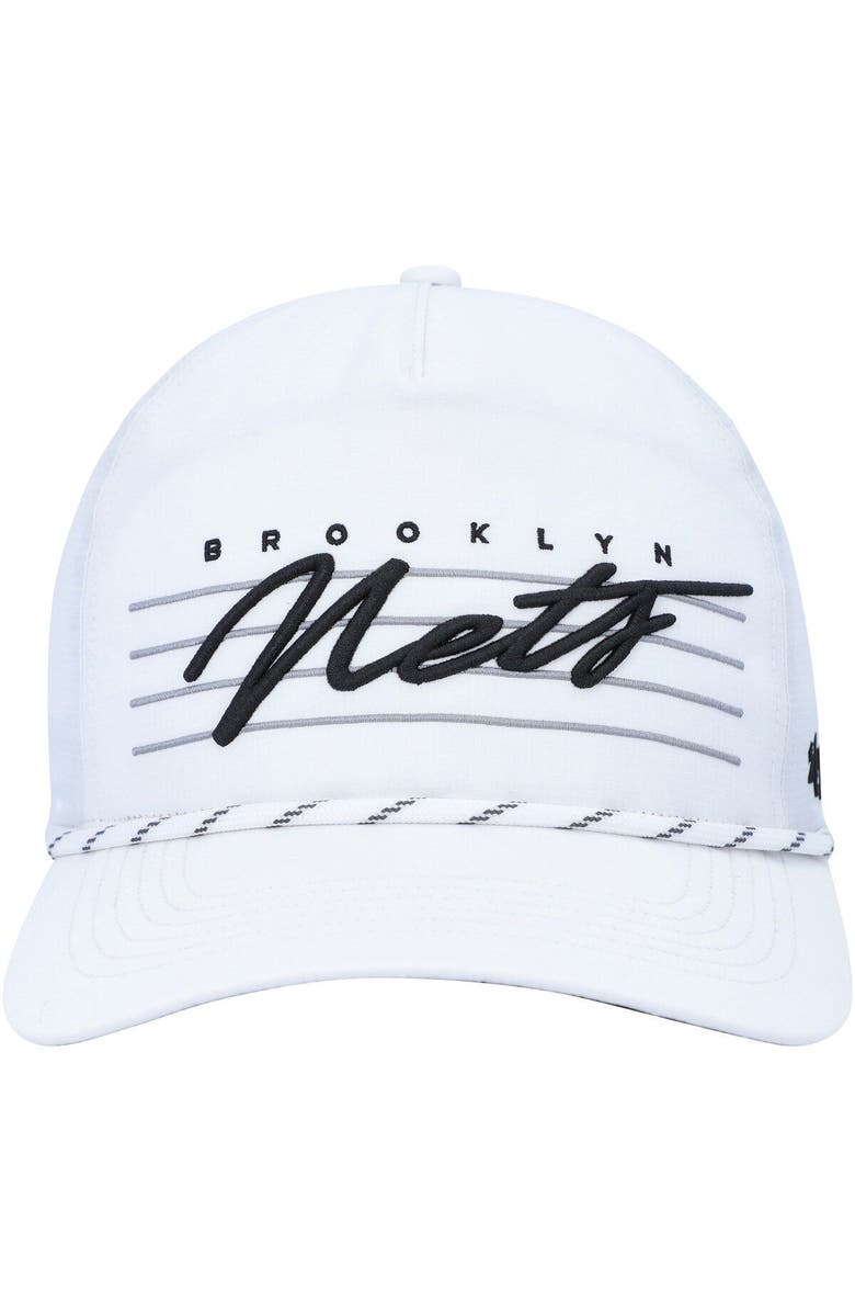 '47 Men's '47  White Brooklyn Nets Downburst Hitch Snapback Hat, Alternate, color, 