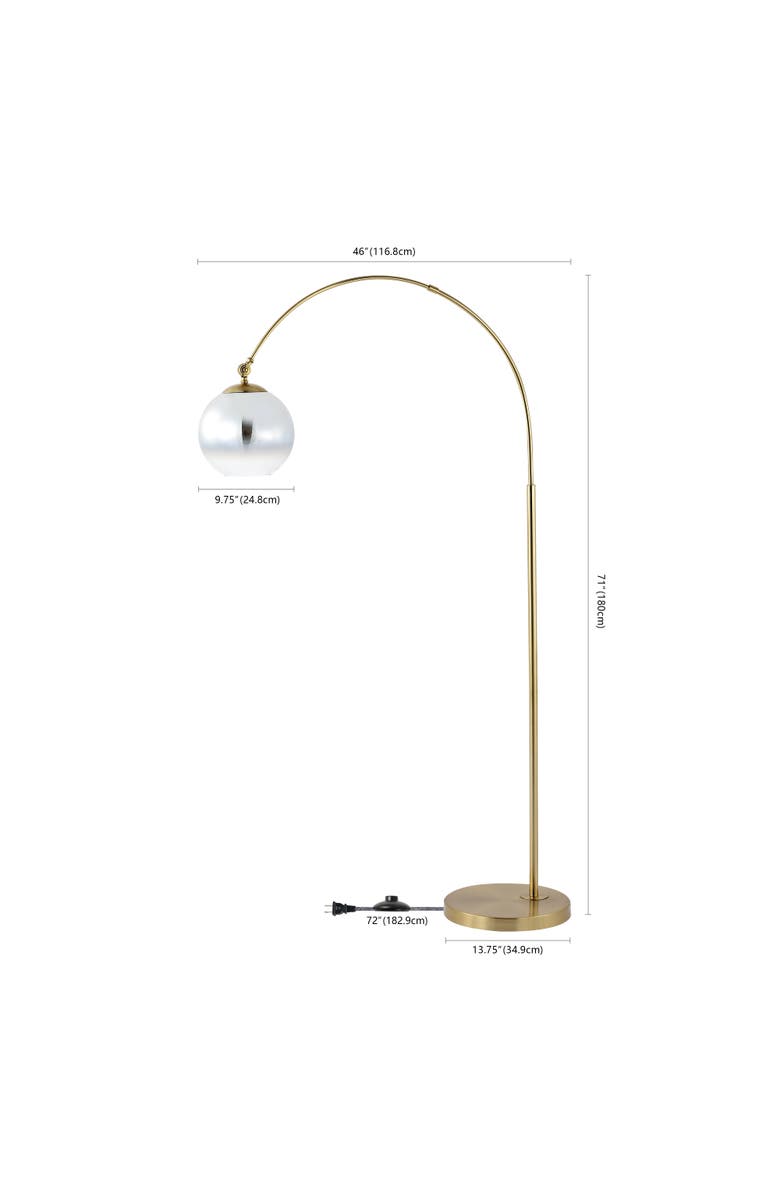 JONATHAN Y Nora 71" Coastal Vintage Iron LED Floor Lamp, Alternate, color, Brass Gold