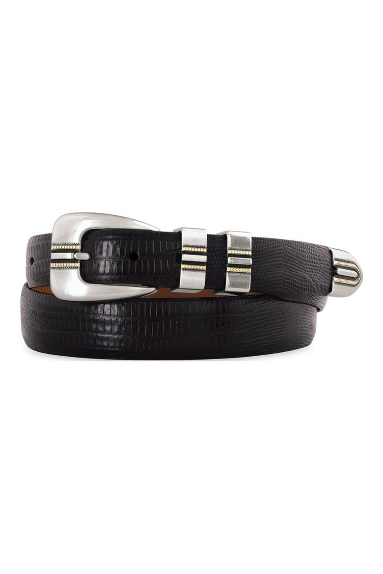 Leather Belt, Main, color, BLACK