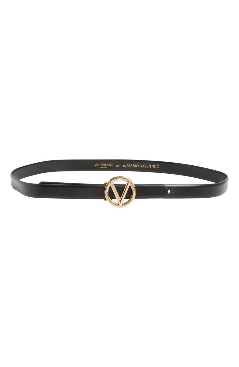 VALENTINO BY MARIO VALENTINO Baby Bombe VLOGO Leather Belt, Main, color, Black