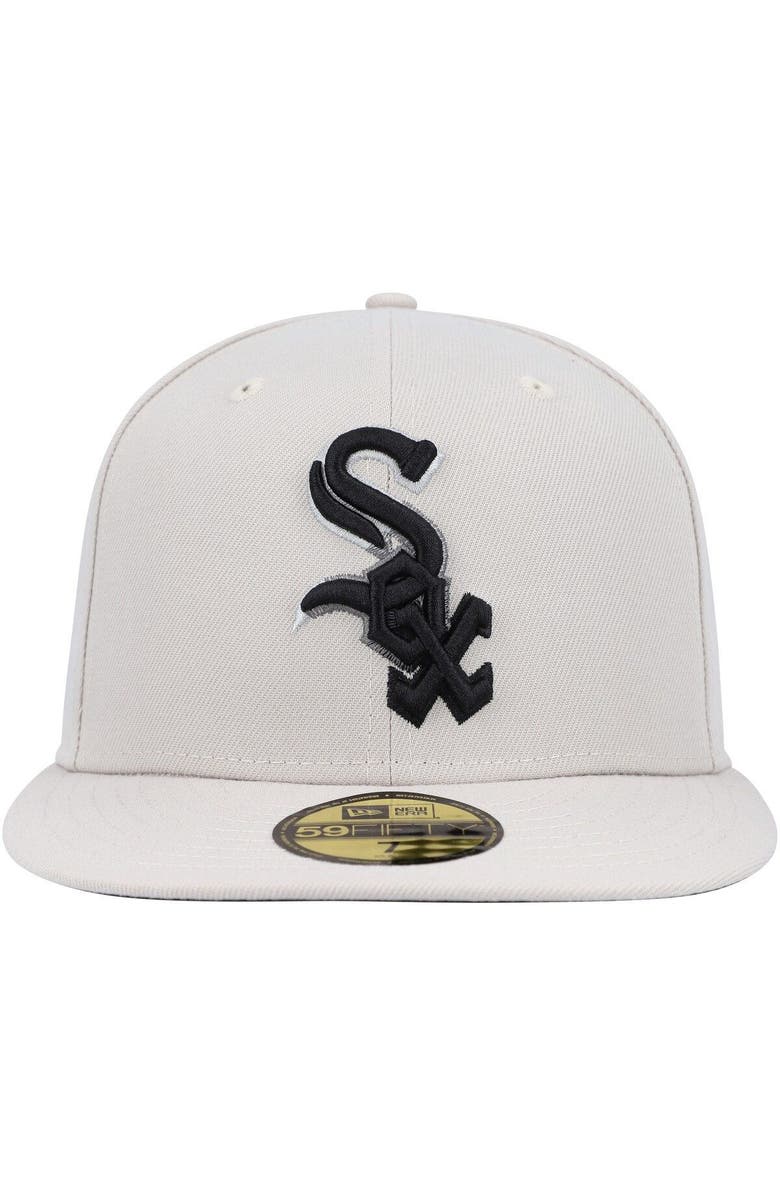 New Era Men's New Era Khaki Chicago White Sox Stone Dim Undervisor 59FIFTY Fitted Hat, Alternate, color, 