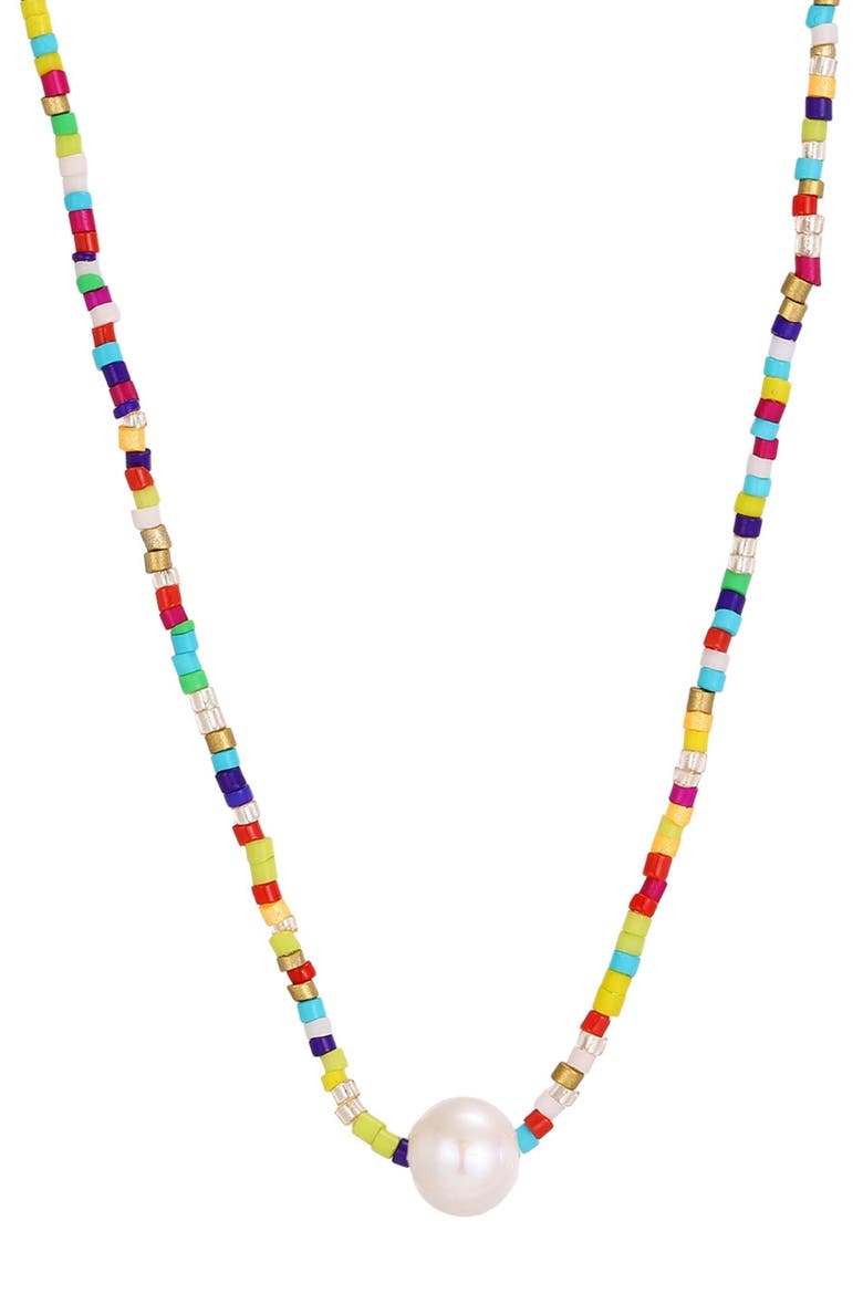 Freshwater Pearl & Resin Bead Necklace, Main, color, MULTI