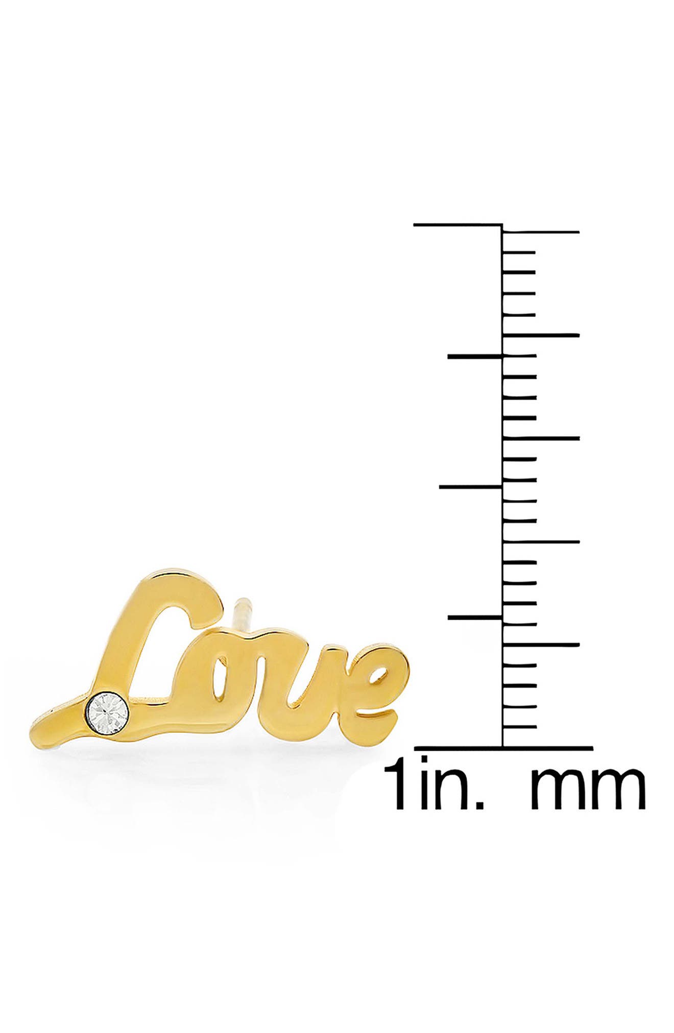 STEELTIME Love Swarovski Crystal Stud Earrings (Women) | Nordstromrack