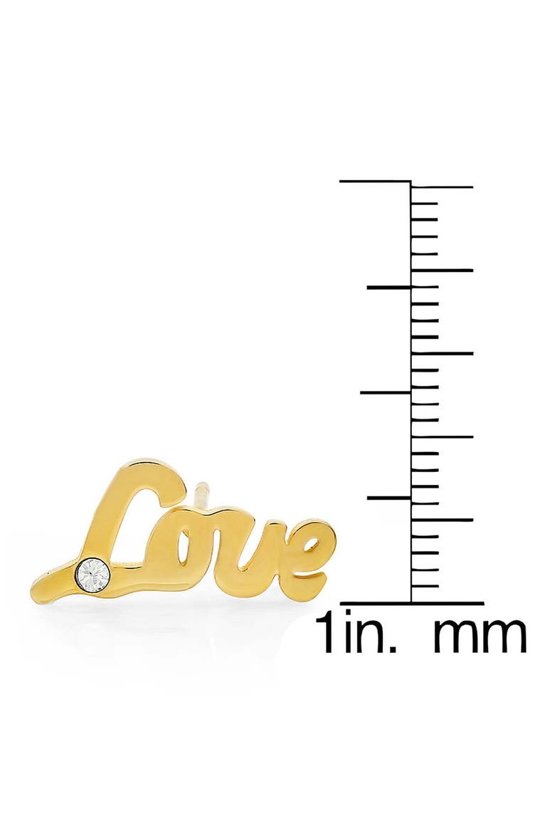 Love Swarovski Crystal Stud Earrings, Alternate, color, GOLD