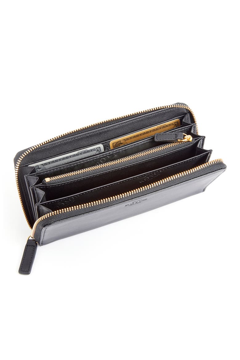 Personalized Continental RFID Leather Zip Wallet, Alternate, color, BLACK - GOLD FOIL