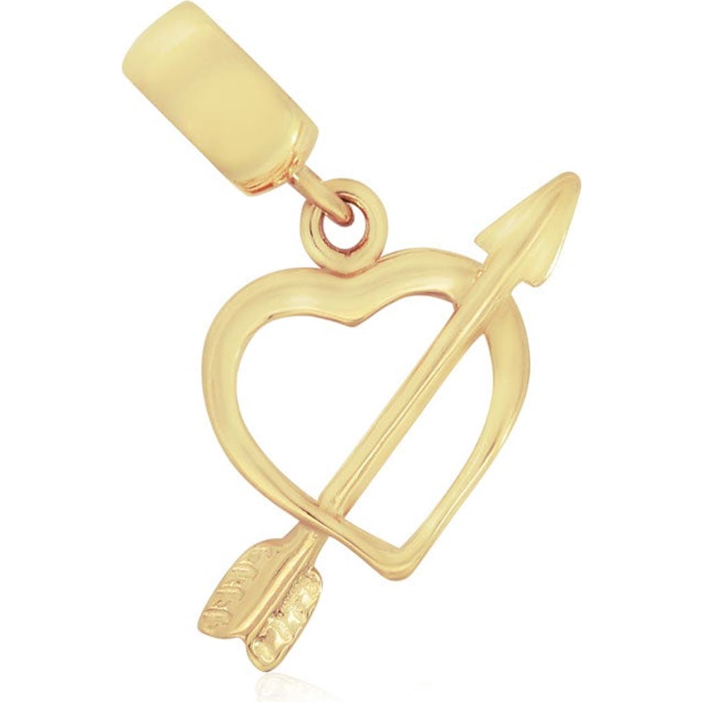 The Lovery Fine Jewelry Mini Gold Heart And Arrow Charm In Gold