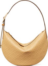 Tory Burch T-Monogram Jacquard Crescent Shoulder Bag