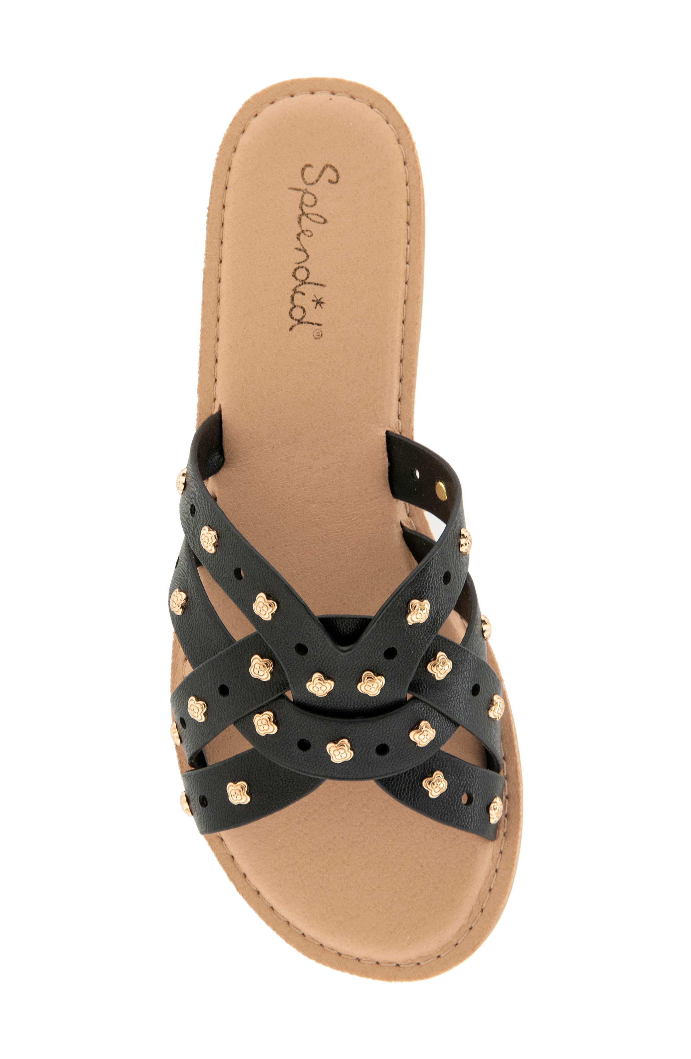 Splendid Simon Studded Slide Sandal, Alternate, color, Black