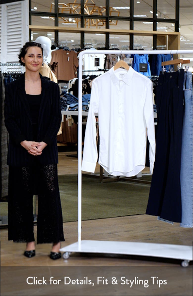 Tech Slim Fit Solid Button-Up Shirt, sales video thumbnail