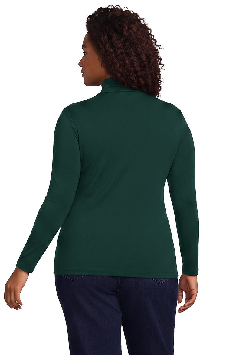Plus Size Lightweight Jersey Long Sleeve Turtleneck, Alternate, color, Pine