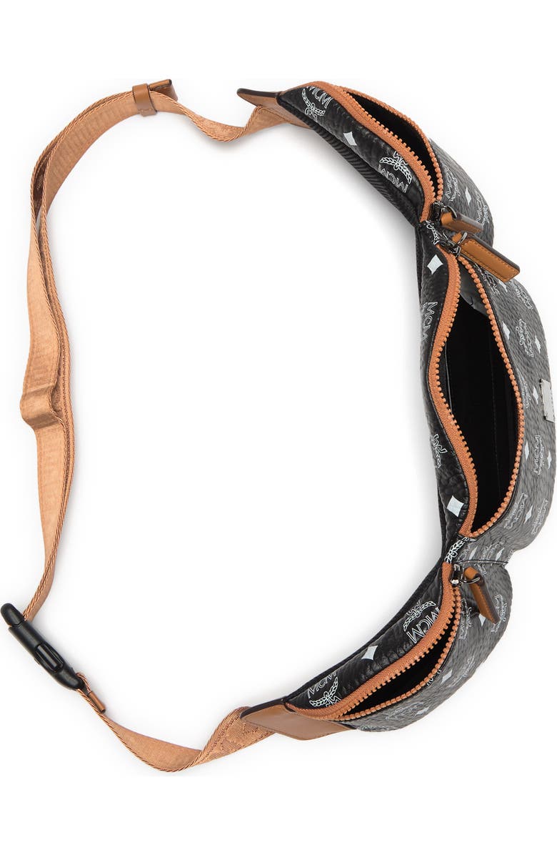 MCM Logo Print 3 Section Belt Bag, Alternate, color,