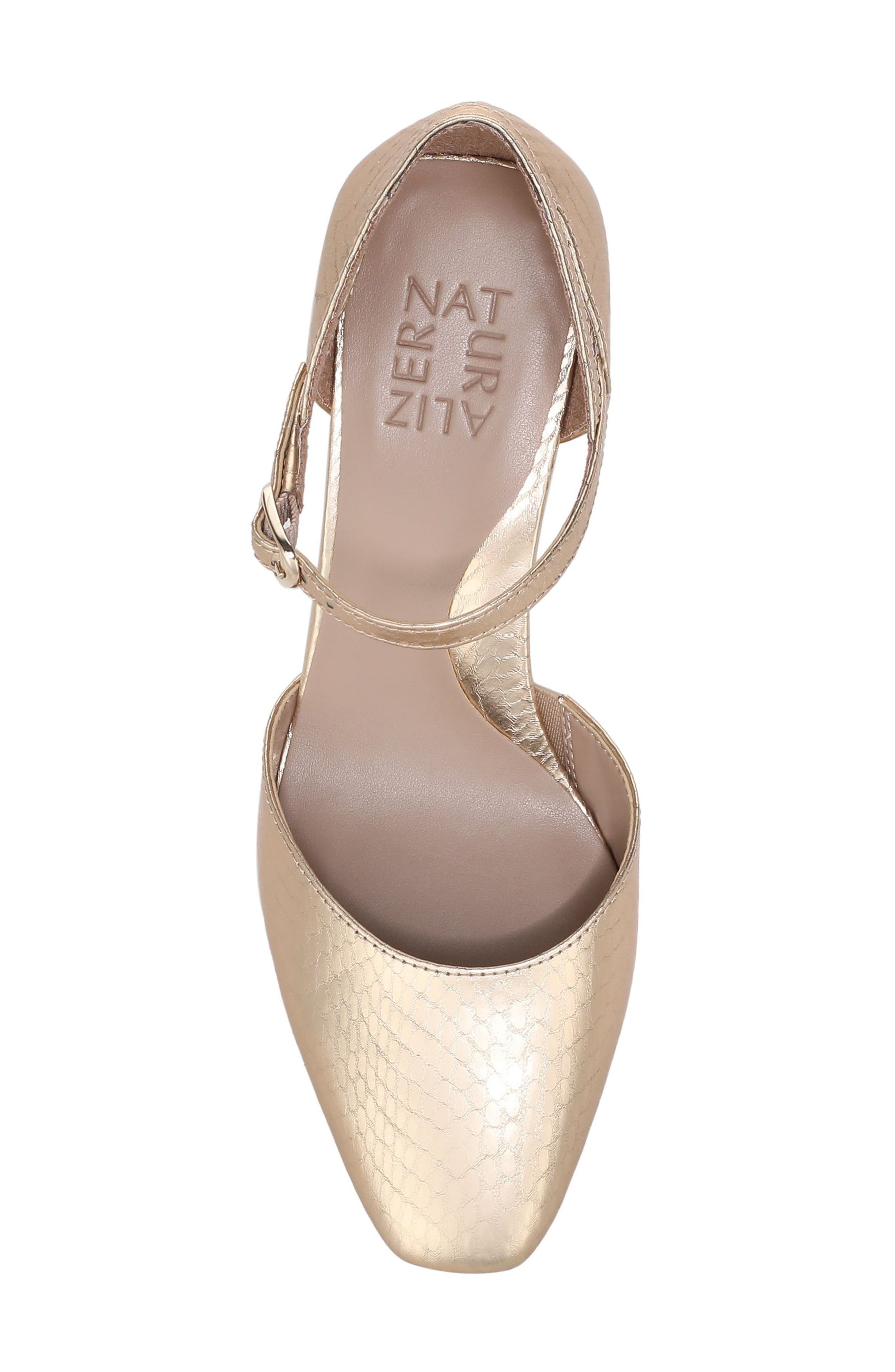 Naturalizer Yasmin Ankle Strap Dress Pump - WIde Width Available, Alternate, color, Champagne Faux Leather