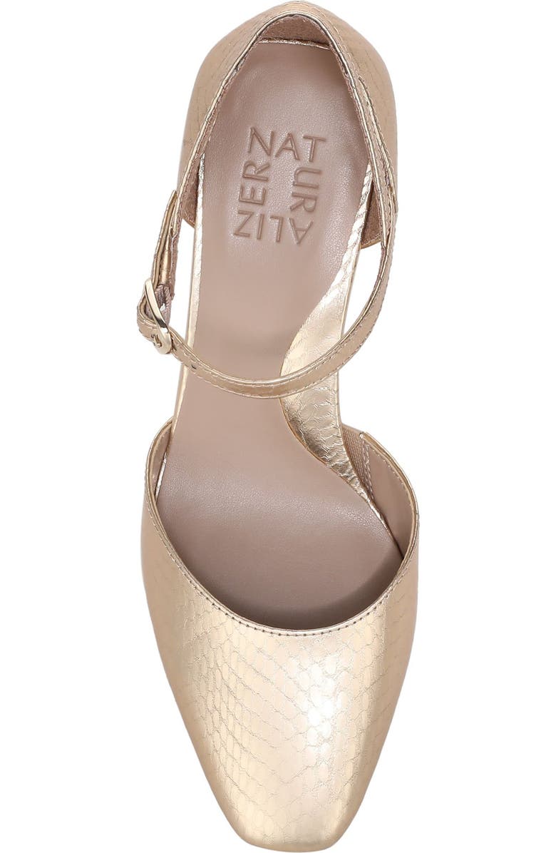 Naturalizer Yasmin Ankle Strap Dress Pump - WIde Width Available, Alternate, color, Champagne Faux Leather