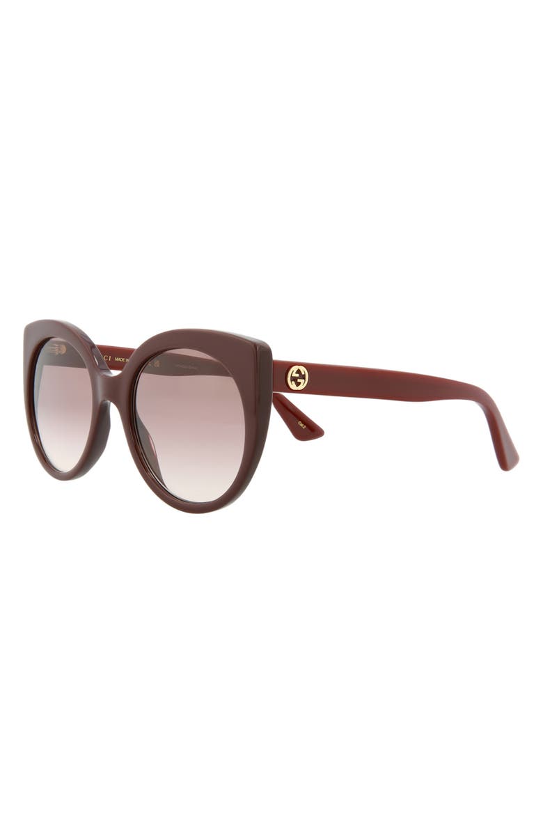Gucci 55mm Best Round Sunglasses, Alternate, color, Burgundy Red