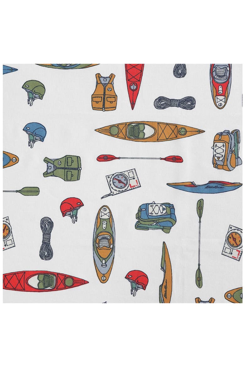 Kayak Adventure Cotton Sheet Set, Alternate, color, WHITE/ RED/ BLUE