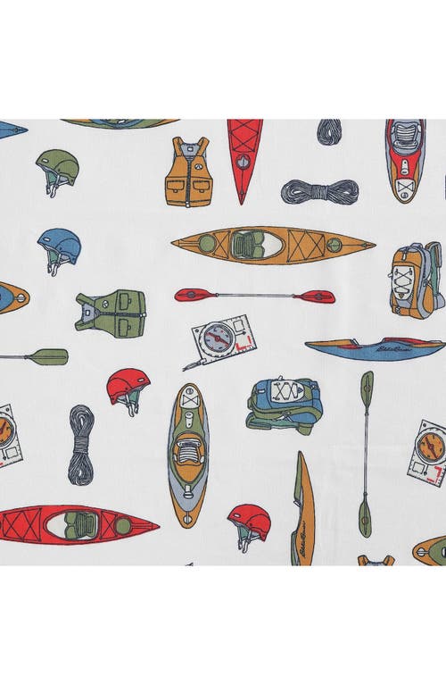 Eddie Bauer Kayak Adventure Cotton Sheet Set In White/red/blue