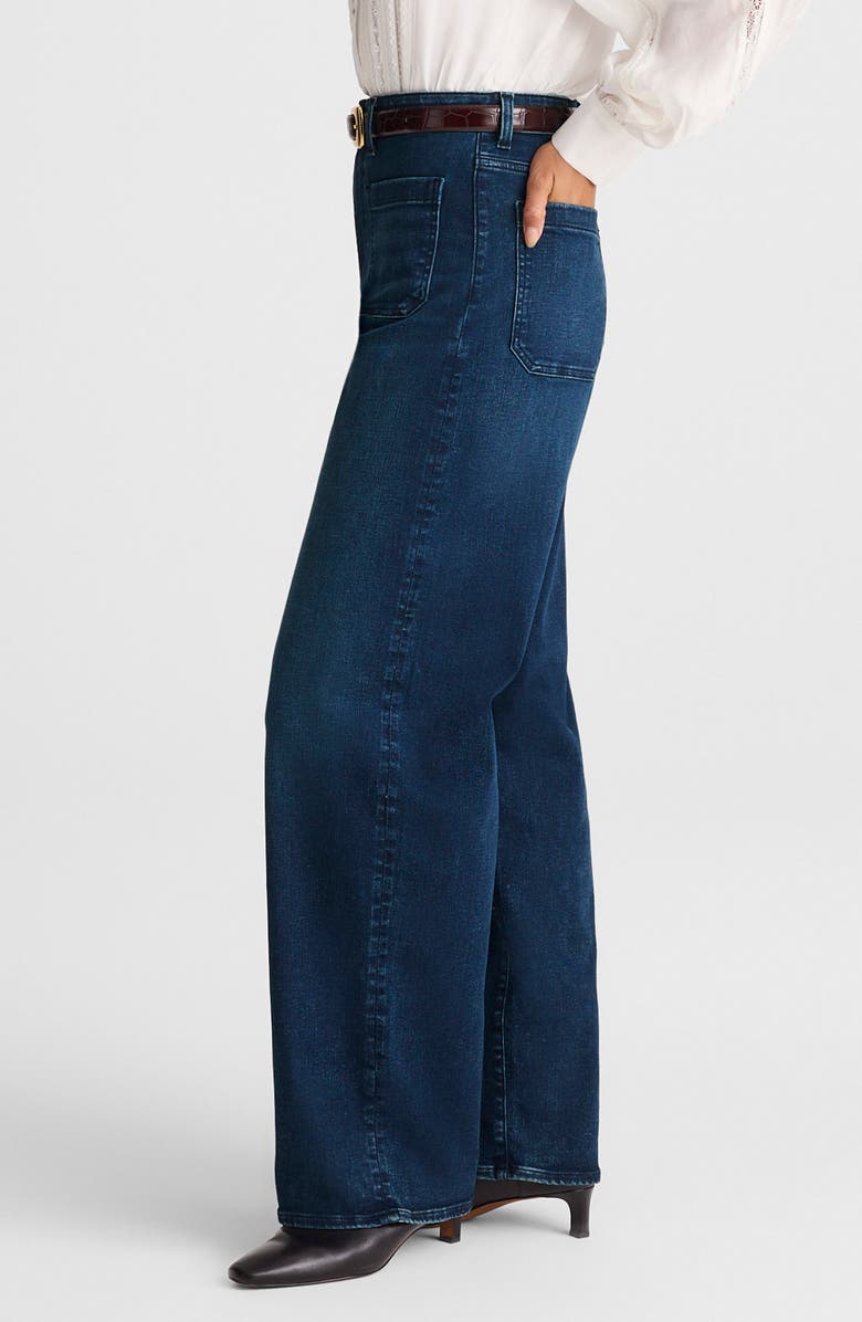 Madewell The Curvy Emmett Wide Leg Jeans, Alternate, color, Nighthawk Wash